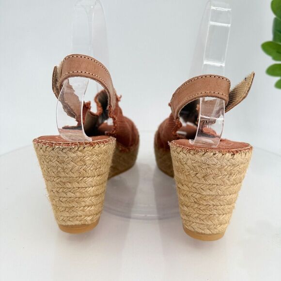 Toni Pons Womens Lugano Espadrille Sandals Platform Wedge Orange Canvas 41 10 US - Picture 7 of 16